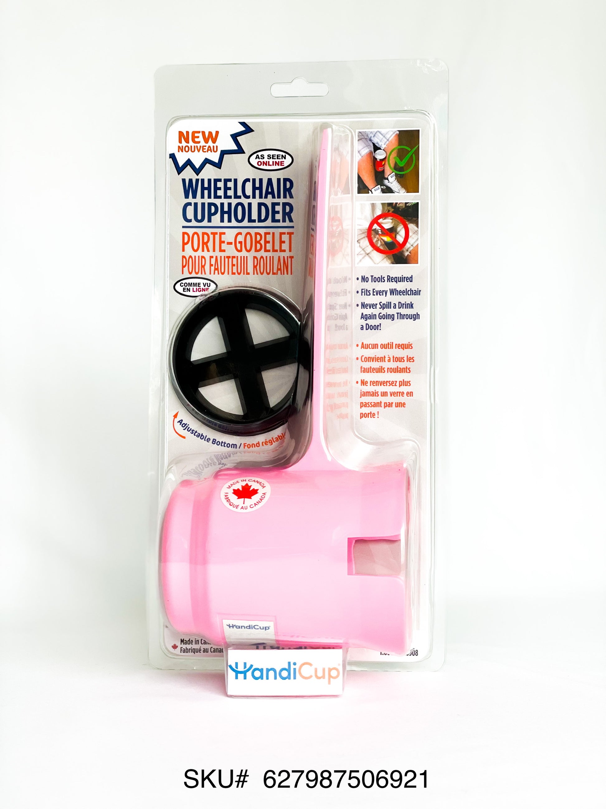 HandiHelp Wheelchair Cupholder - Wheelchairs & Transport Chairs/Transport Chair Accessories - HandiHelp - Pink - 627987506921