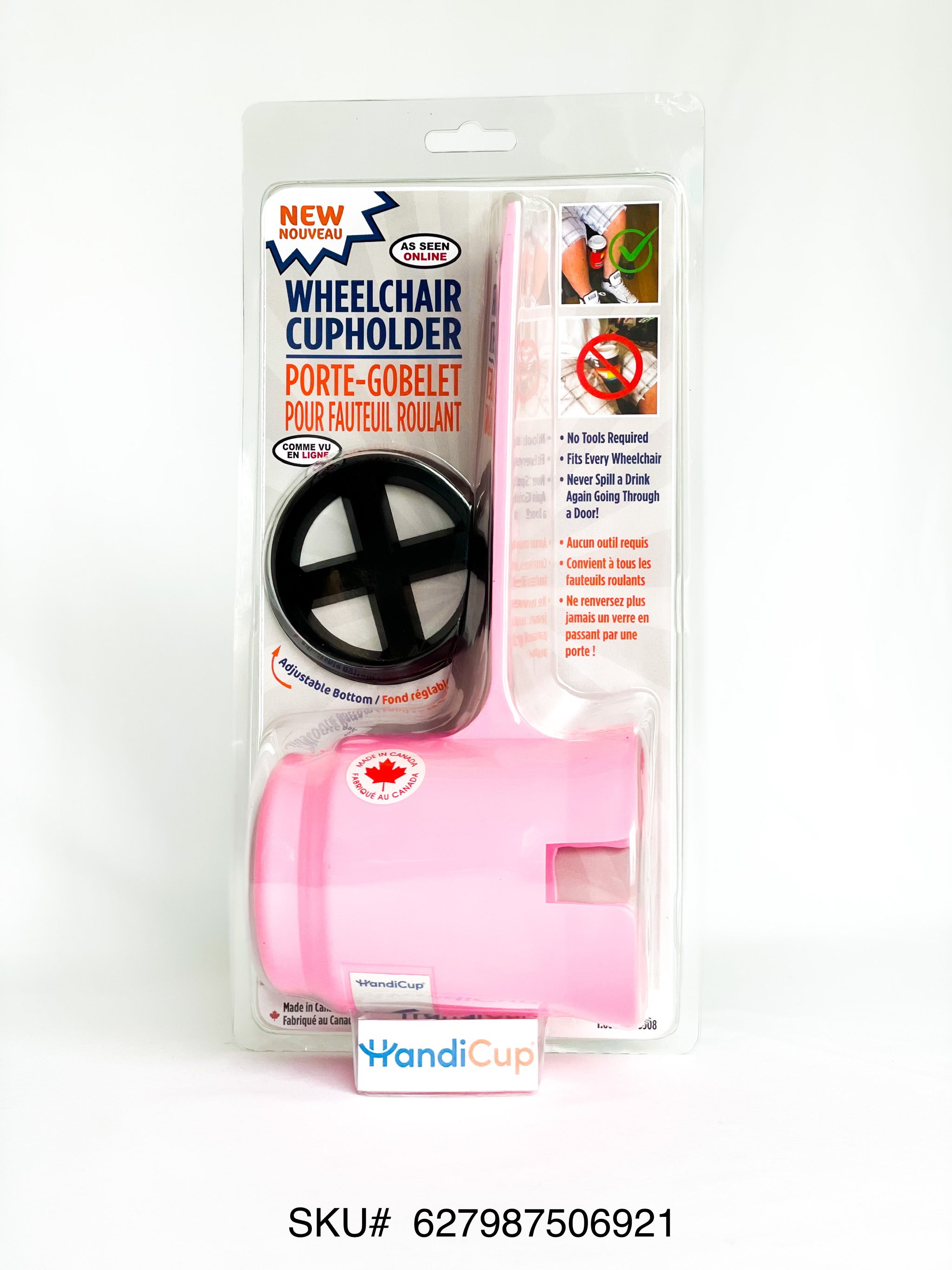 HandiHelp Wheelchair Cupholder - Wheelchairs & Transport Chairs/Transport Chair Accessories - HandiHelp - Pink - 627987506921