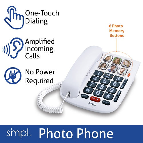 SMPL Corded Photo Memory Phone