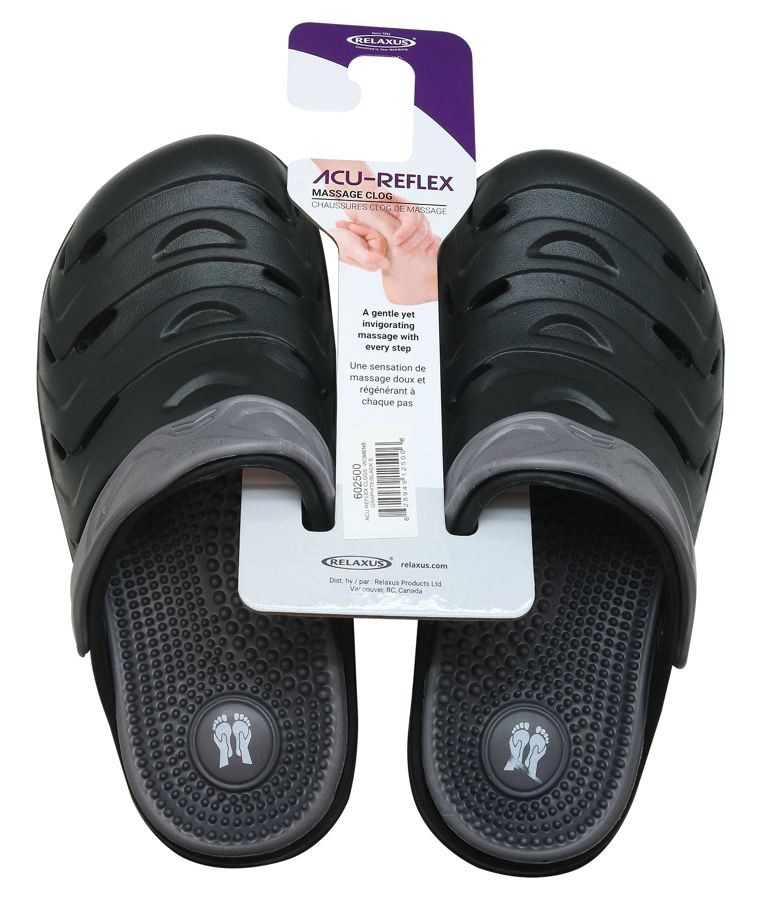 Relaxus Acu Reflex Clogs, Graphite/Black
