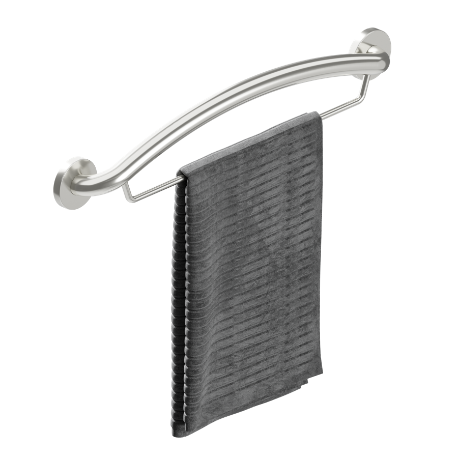 HealthCraft Products Plus Series Grab Bar - 24" Towel Bar - Brushed Stainless Steel