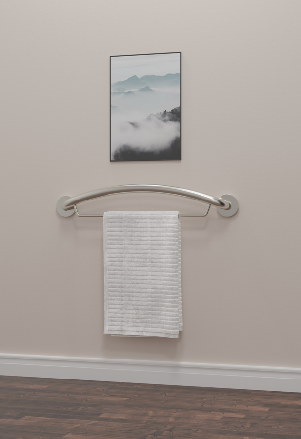 HealthCraft Products Plus Series Grab Bar - 24" Towel Bar - Brushed Stainless Steel
