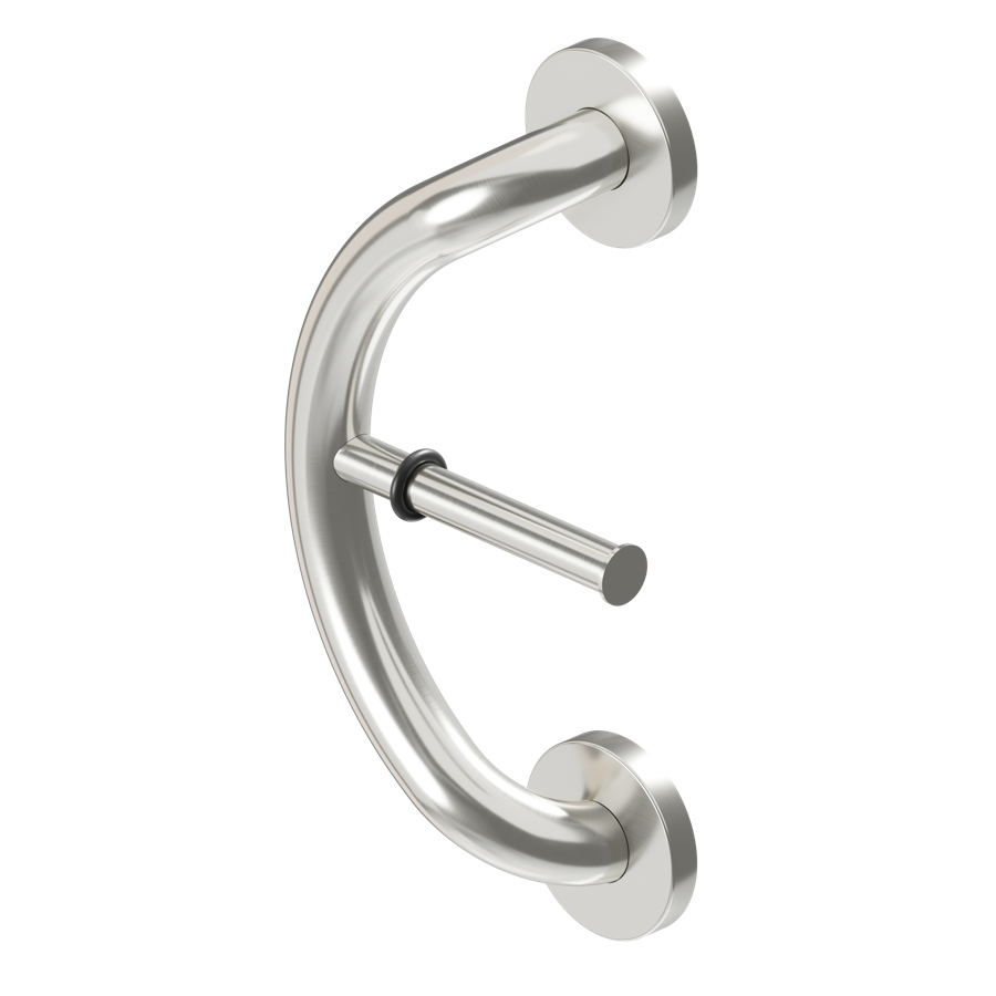 HealthCraft Products Plus Series Grab Bar - Toilet Paper Holder - Brushed Stainless Steel