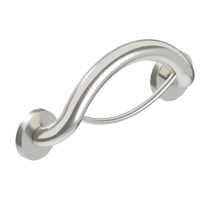 HealthCraft Products Plus Series Grab Bar - Towel Ring - Brushed Stainless Steel