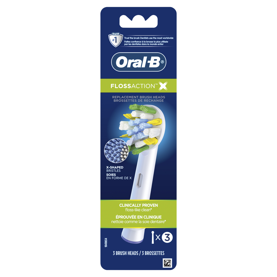 Oral - B FlossAction XFilaments Electric Toothbrush Replacement Brush Heads Refill (3) - Daily Living Aids & Wellness/Dressing & Grooming Aids/ - Oral - B