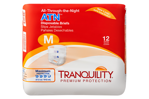 Tranquility All Through The Night Briefs, Maximum Absorbency - Incontinence/Single Use - Tranquility - Medium - 12 Count - 070319021850