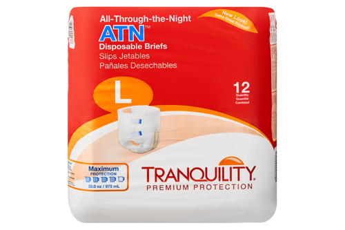 Tranquility All Through The Night Briefs, Maximum Absorbency - Incontinence/Single Use - Tranquility - Large - 12 Count - 070319021867