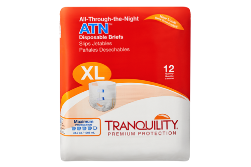 Tranquility All Through The Night Briefs, Maximum Absorbency - Incontinence/Single Use - Tranquility - X - Large - 12 Count - 070319021874