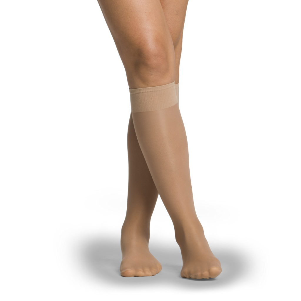 SIGVARIS Sheer Fashion Compression Hosiery for Women Series 120, Knee High/Closed Toe, Suntan
