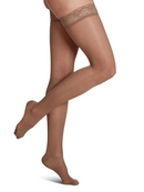 SIGVARIS Sheer Fashion Compression Hosiery for Women Series 120, Thigh High, Taupe