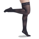 SIGVARIS Sheer Fashion Compression Hosiery for Women Series 120, Thigh High, Black