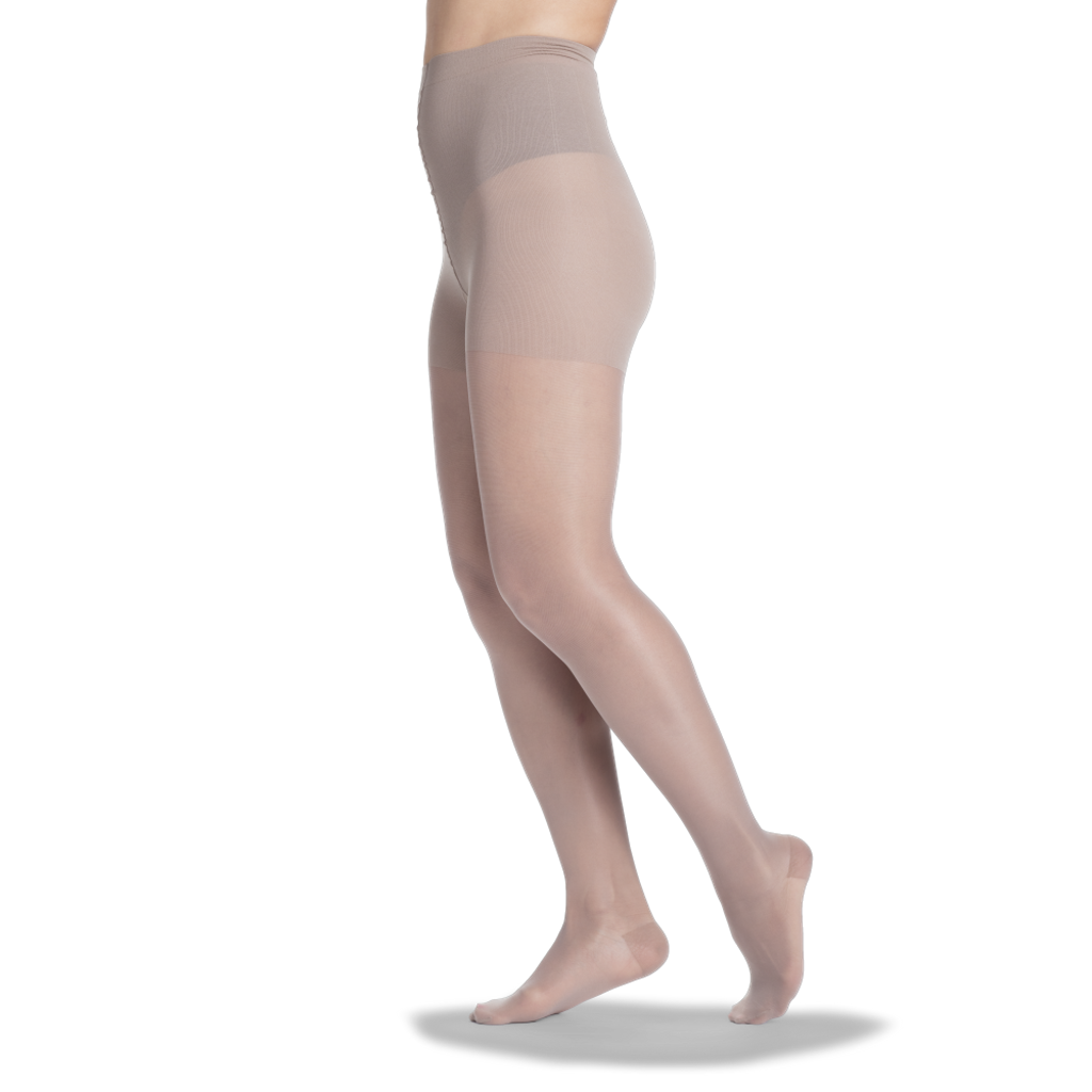 SIGVARIS Sheer Fashion Compression Hosiery for Women Series 120, Panty Hose, Taupe