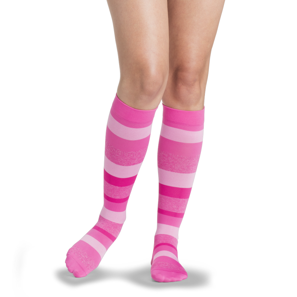 SIGVARIS Microfiber Shades for Women Series 143, Pink Stripe