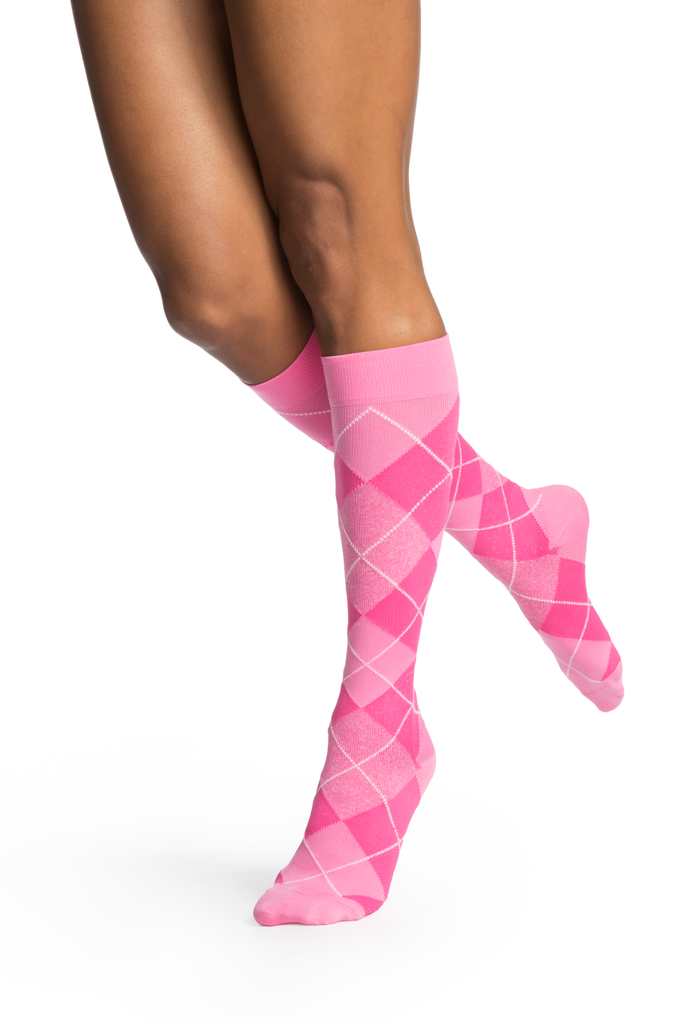 SIGVARIS Microfiber Shades for Women Series 143, Pink Argyle