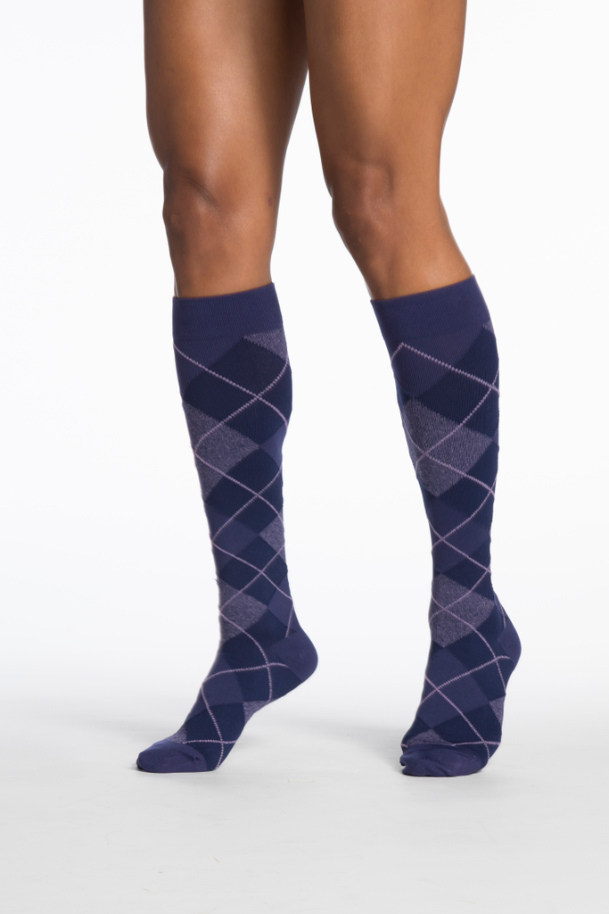 SIGVARIS Microfiber Shades for Women Series 143, Purple Argyle