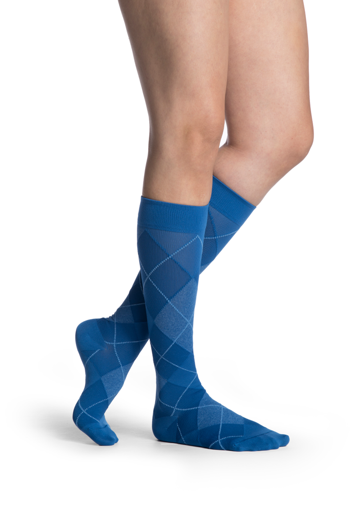 SIGVARIS Microfiber Shades for Women Series 143, Blue Argyle