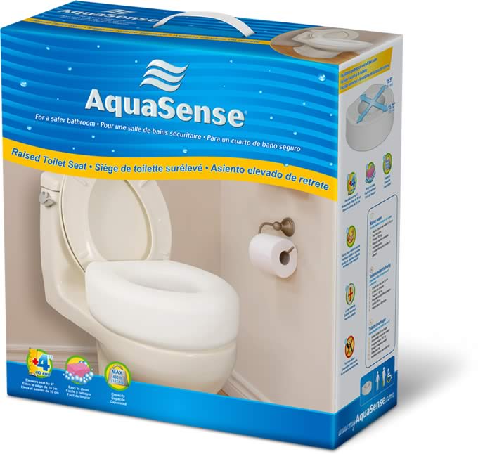AquaSense Portable Raised Toilet Seat, White, 4" - Home/Raised Toilet Seats - AquaSense - Default Title - 754021210435