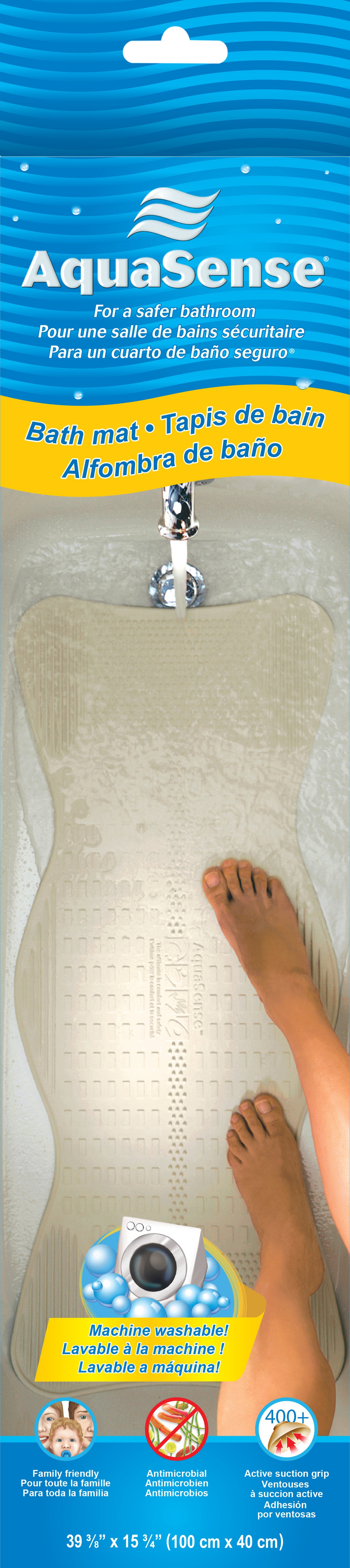 AquaSense Non-Slip Bath Mat with Invigorating Massage Zones, Large