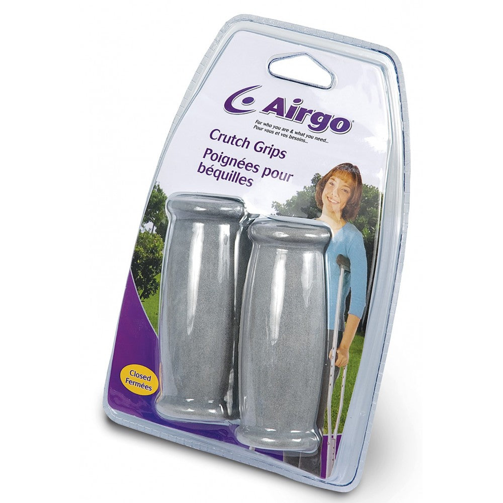 Airgo Replacement Crutch Hand Grips, 1 Pair, Closed, Gray