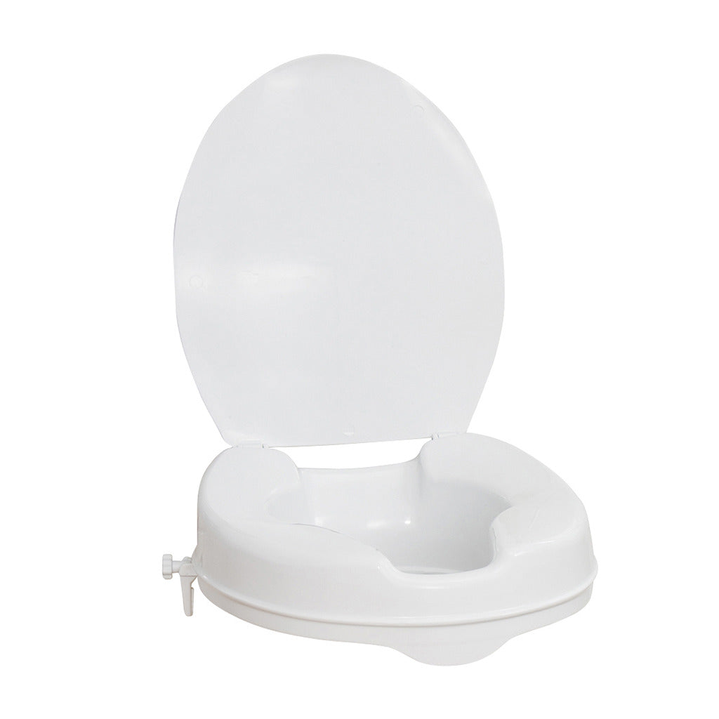 Aquasense Elongated Raised Toilet Seat with Lid, 4" - Home/Bathroom Safety - AquaSense - Default Title - 754021216239