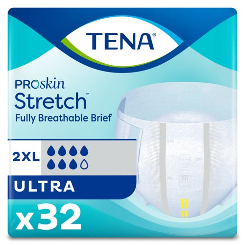 TENA Stretch Adult Incontinence Brief, Ultra Absorbency - Incontinence/Single Use - TENA - 2 XL - 32 Count - 768702613903