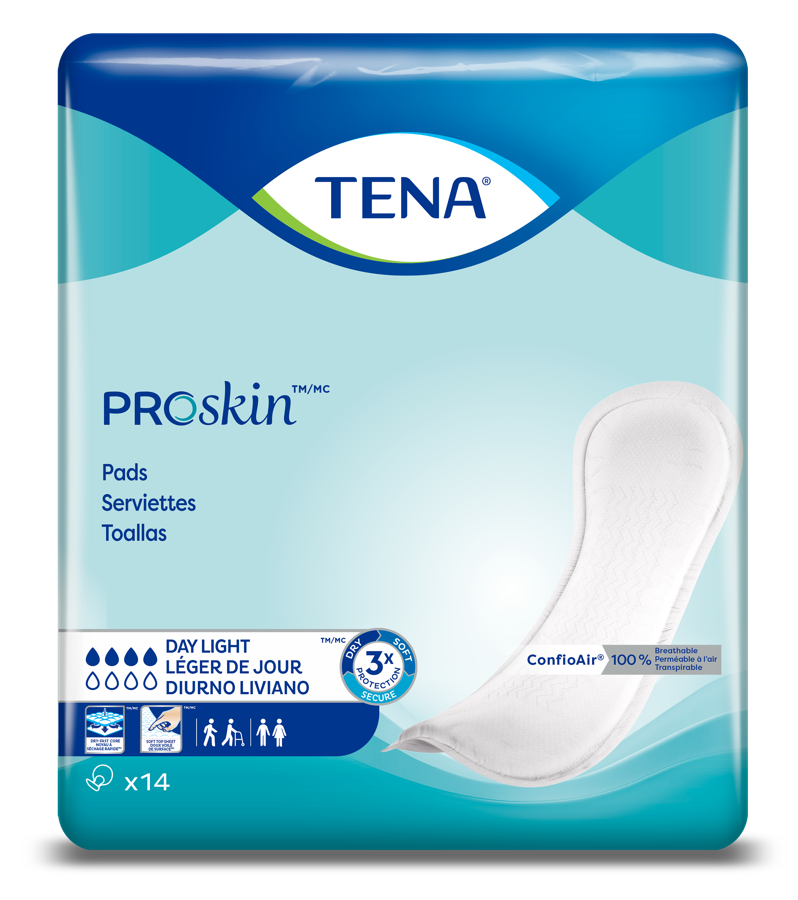 TENA Day Incontinence Pad Insert, Light Absorbency, 14 Count