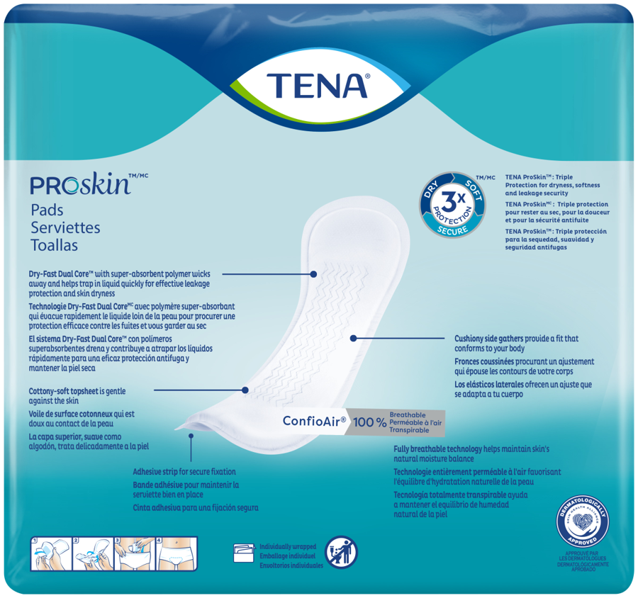 TENA Day Incontinence Pad Insert, Light Absorbency, 14 Count