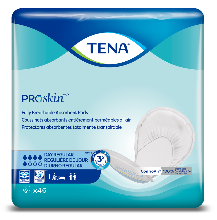 TENA Day Incontinence Pad Insert, Regular Absorbency, 46 Count