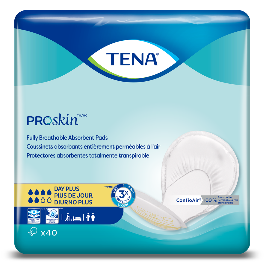 TENA Day Plus Incontinence Pad Insert, Heavy Absorbency , 40 Count