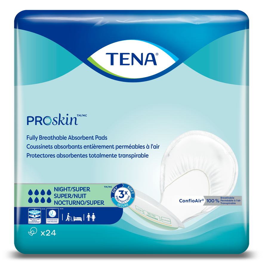 TENA Night Incontinence Pad Insert, Maximum Absorbency, 24 Count