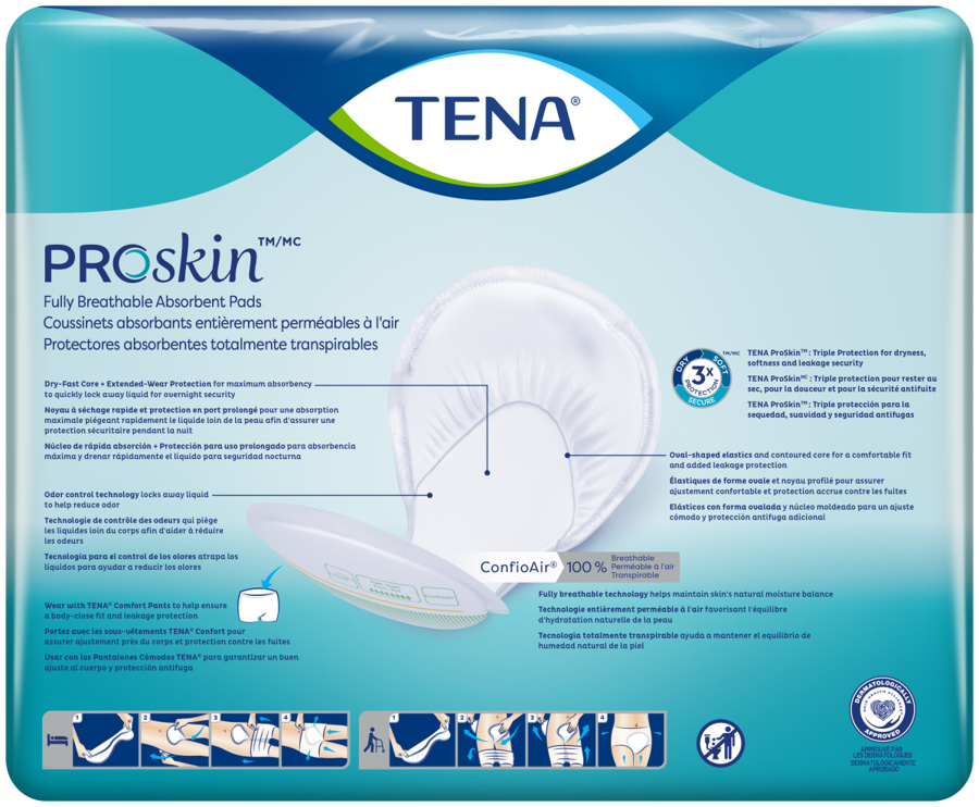 TENA Night Incontinence Pad Insert, Maximum Absorbency, 24 Count