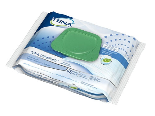 TENA Cleansing Ultra Flush Washcloth, 48 Count