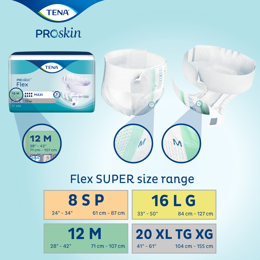 TENA ProSkin Flex Brief, Super Absorbency - Incontinence/Single Use - TENA
