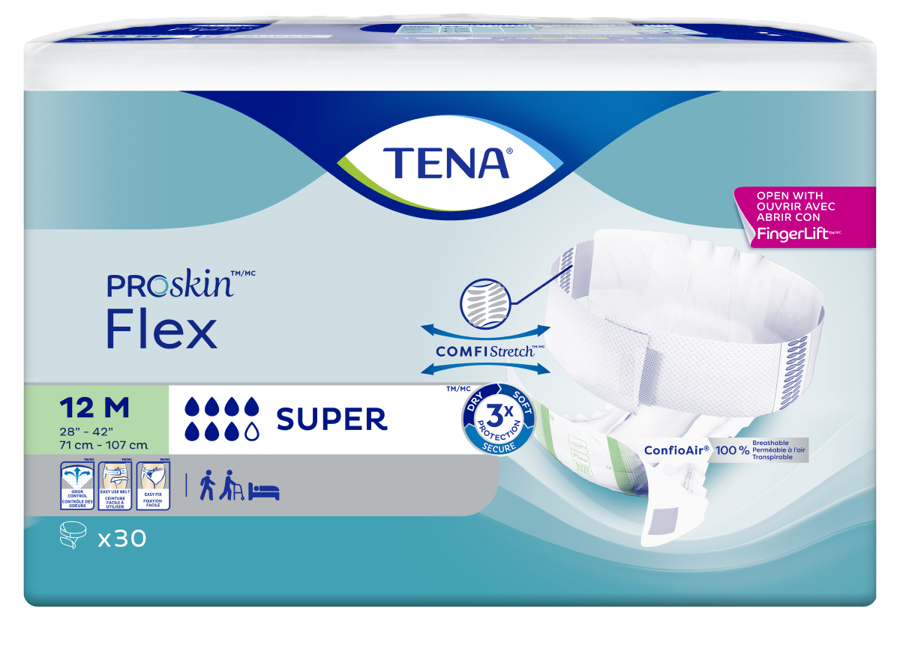 TENA ProSkin Flex Brief, Super Absorbency - Incontinence/Single Use - TENA