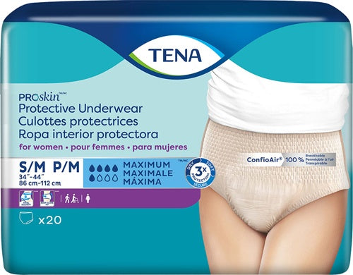 TENA Proskin Incontinence Underwear for Woman, Maximum Absorbency - Incontinence/Single Use - TENA - Small/Medium - 20 Count - 768702730204