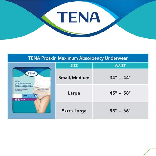 TENA Proskin Incontinence Underwear for Woman, Maximum Absorbency - Incontinence/Single Use - TENA