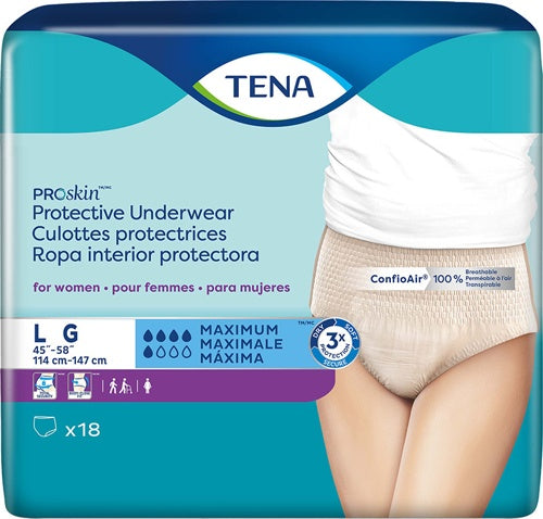 TENA Proskin Incontinence Underwear for Woman, Maximum Absorbency