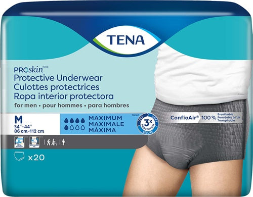 TENA Proskin Incontinence Underwear for Men, Maximum Absorbency