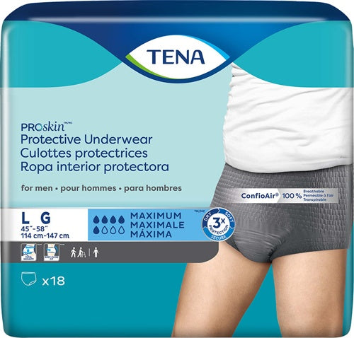 TENA Proskin Incontinence Underwear for Men, Maximum Absorbency