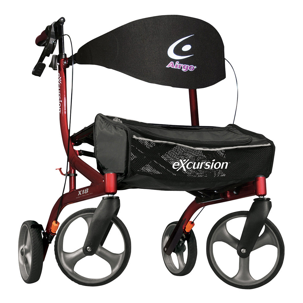 Drive Medical  Airgo eXcursion X18 Lightweight Side-fold Rollator - Cranberry