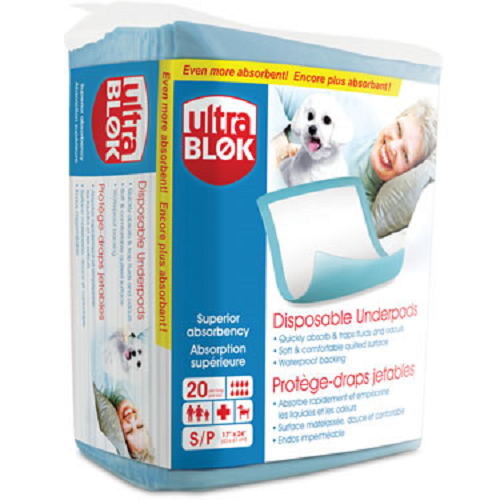 Ultrablok Disposable Incontinence Underpads for Bed + Furniture