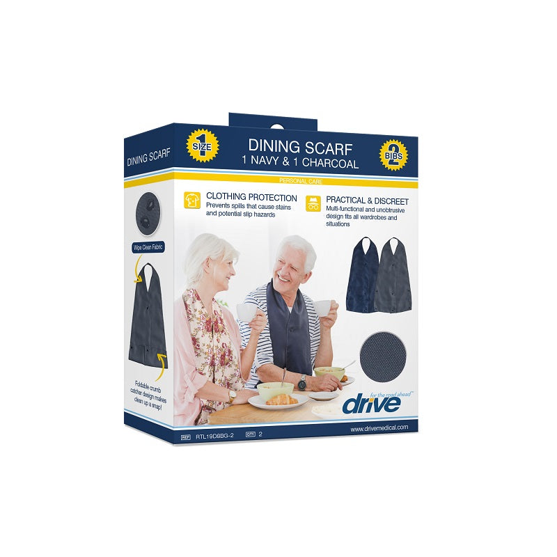 Drive Adult Bib Scarf - Daily Living/Dress & Grooming - Drive - Navy & Charcoal - 822383008103