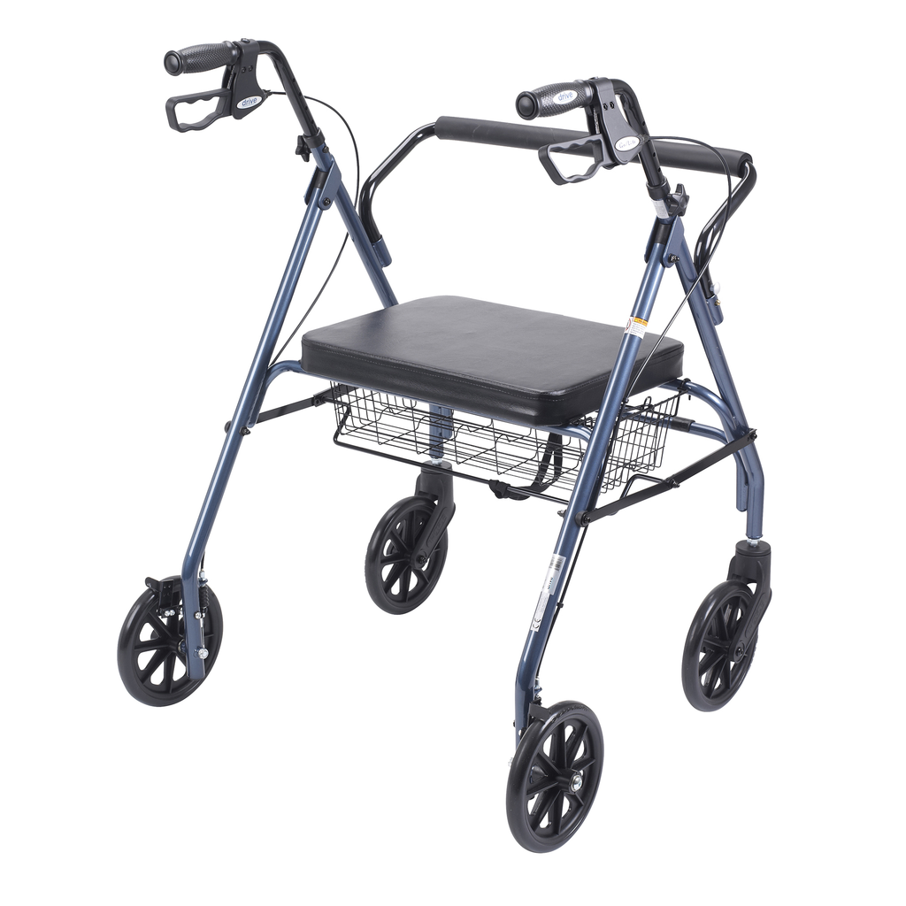 Drive Medical Heavy Duty Bariatric Walker Rollator with Large Padded Seat