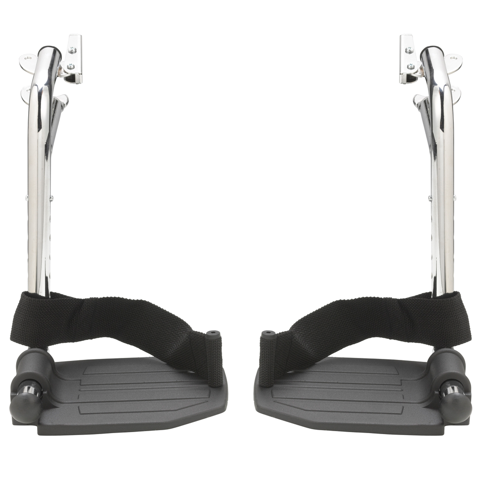 Drive Medical Chrome Swing Away Footrests with Aluminum Footplates - Wheelchairs & Transport Chairs/Transport Chair Accessories - Drive Medical - Default Title - 822383117713