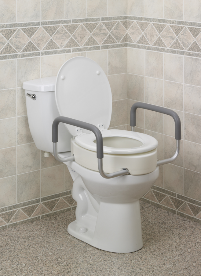 Drive Medical Premium Raised Toilet Seat With Removable Arms