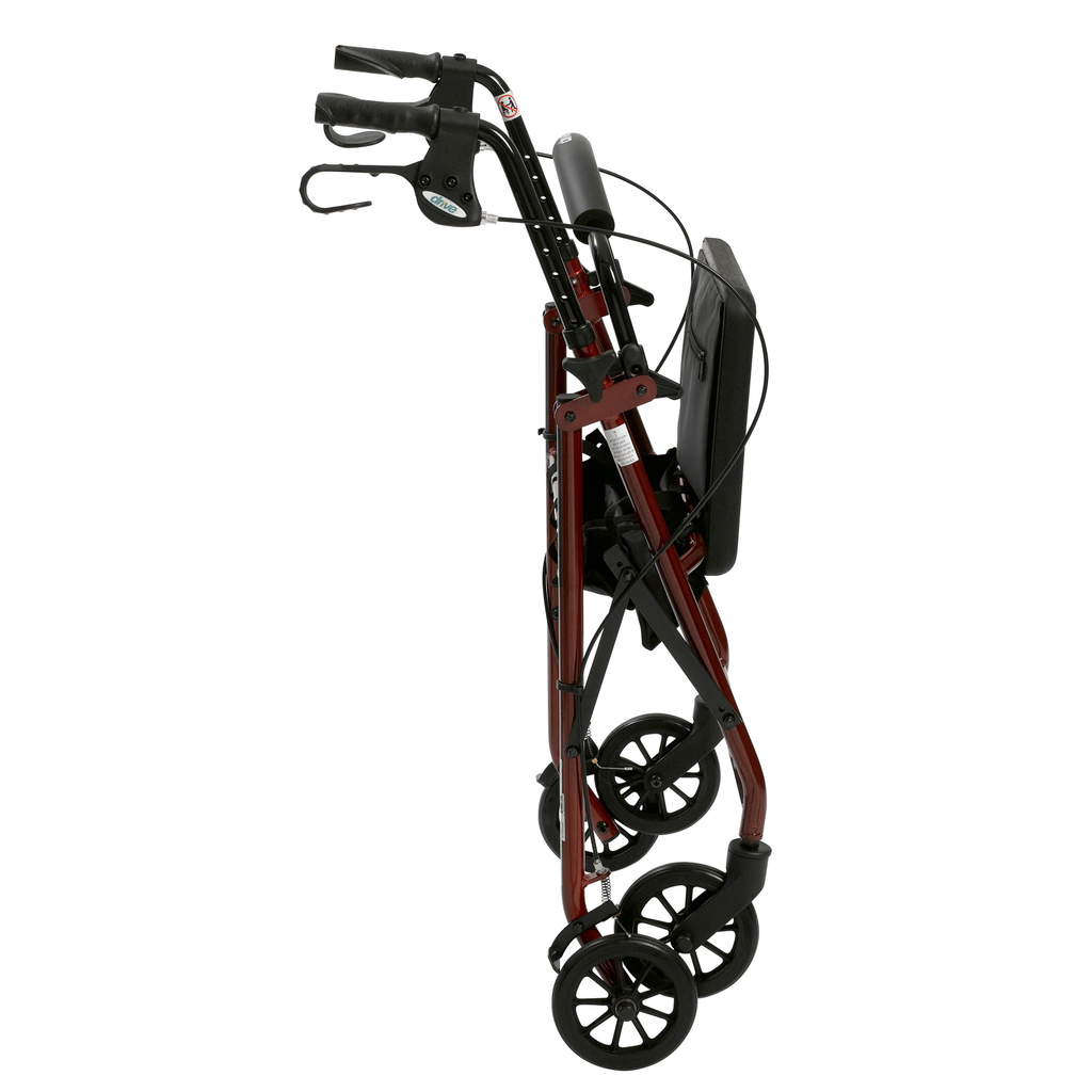 Drive Medical Walker Rollator with 6" Wheels, Fold Up Removable Back Support and Padded Seat - Rollators & Walkers/Rollators - Drive Medical