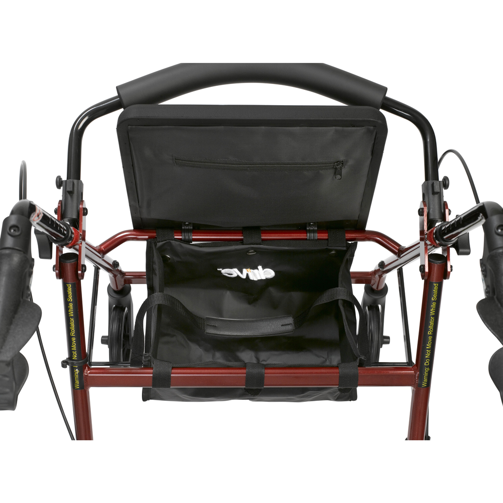 Drive Medical Walker Rollator with 6" Wheels, Fold Up Removable Back Support and Padded Seat - Rollators & Walkers/Rollators - Drive Medical
