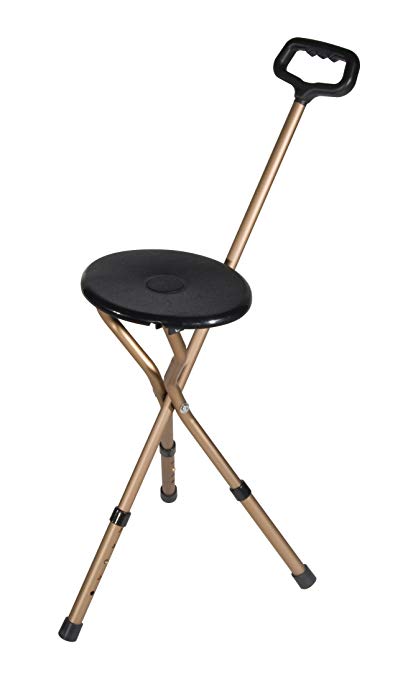 Drive Medical Folding Lightweight Adjustable Height Cane Seat - Bronze