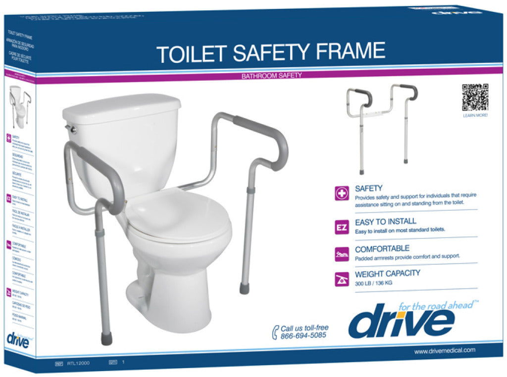 Drive Medical Toilet Safety Frame with Padded Armrests - Home/Bathroom Safety - Drive Medical - Default Title - 822383246482