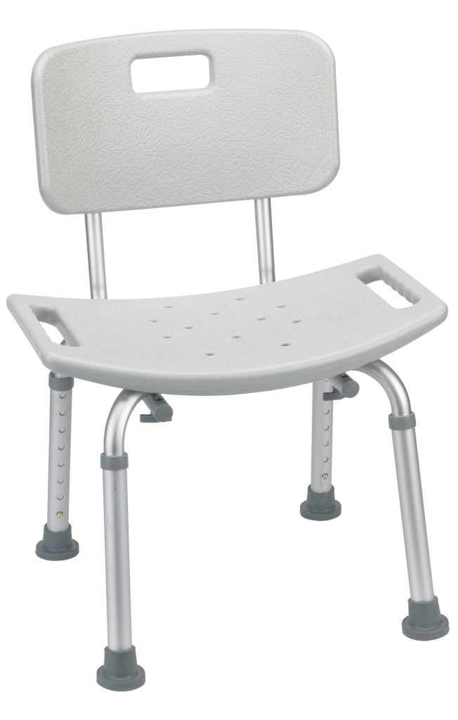 Drive Medical Bathroom Safety Shower Tub Bench Chair with Back, Gray